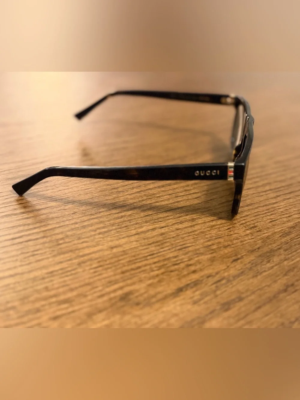 Gucci Rectangle Havana Tortoiseshell Frame Men’s Sunglasses GG0450S 002